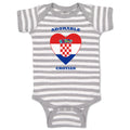 Baby Clothes Adorable Croatian Heart Countries Baby Bodysuits Boy & Girl Cotton