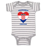 Baby Clothes Adorable Croatian Heart Countries Baby Bodysuits Boy & Girl Cotton