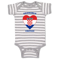 Baby Clothes Adorable Croatian Heart Countries Baby Bodysuits Boy & Girl Cotton