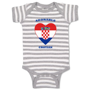 Baby Clothes Adorable Croatian Heart Countries Baby Bodysuits Boy & Girl Cotton