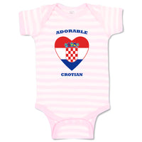 Baby Clothes Adorable Croatian Heart Countries Baby Bodysuits Boy & Girl Cotton