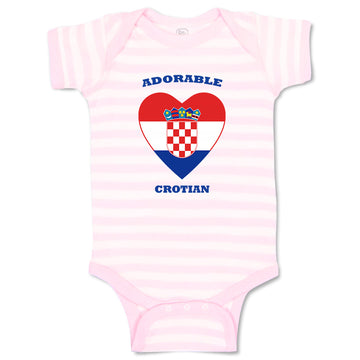 Baby Clothes Adorable Croatian Heart Countries Baby Bodysuits Boy & Girl Cotton