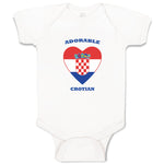 Baby Clothes Adorable Croatian Heart Countries Baby Bodysuits Boy & Girl Cotton