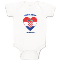Baby Clothes Adorable Croatian Heart Countries Baby Bodysuits Boy & Girl Cotton