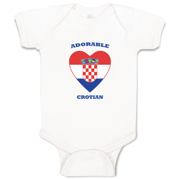 Baby Clothes Adorable Croatian Heart Countries Baby Bodysuits Boy & Girl Cotton
