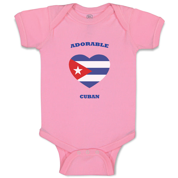 Baby Clothes Adorable Cuban Heart Countries Baby Bodysuits Boy & Girl Cotton