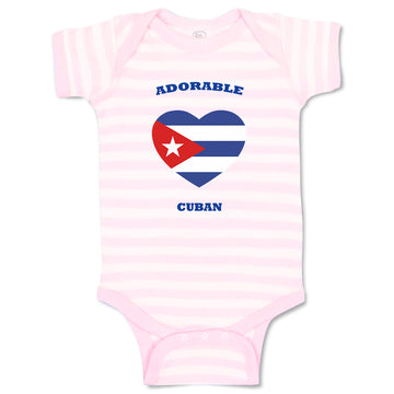 Baby Clothes Adorable Cuban Heart Countries Baby Bodysuits Boy & Girl Cotton