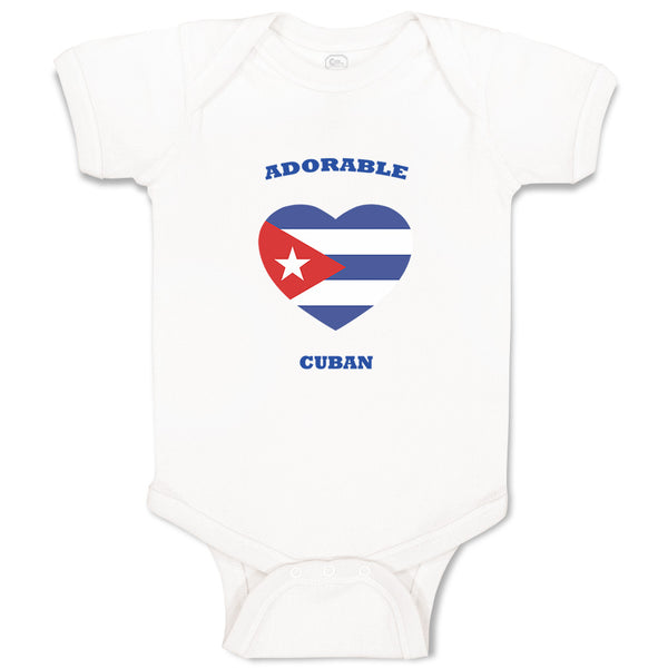 Baby Clothes Adorable Cuban Heart Countries Baby Bodysuits Boy & Girl Cotton