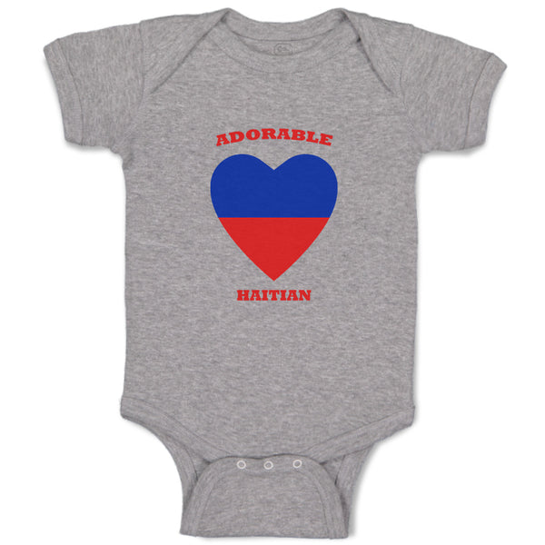 Baby Clothes Adorable Haitian Heart Countries Baby Bodysuits Boy & Girl Cotton