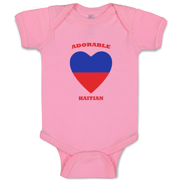 Baby Clothes Adorable Haitian Heart Countries Baby Bodysuits Boy & Girl Cotton