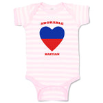 Baby Clothes Adorable Haitian Heart Countries Baby Bodysuits Boy & Girl Cotton