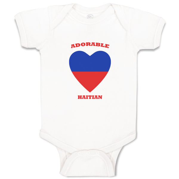 Baby Clothes Adorable Haitian Heart Countries Baby Bodysuits Boy & Girl Cotton