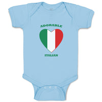 Baby Clothes Adorable Italian Heart Countries Baby Bodysuits Boy & Girl Cotton