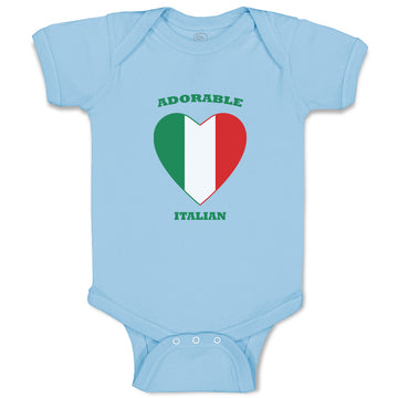 Baby Clothes Adorable Italian Heart Countries Baby Bodysuits Boy & Girl Cotton