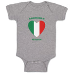 Baby Clothes Adorable Italian Heart Countries Baby Bodysuits Boy & Girl Cotton