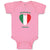 Baby Clothes Adorable Italian Heart Countries Baby Bodysuits Boy & Girl Cotton