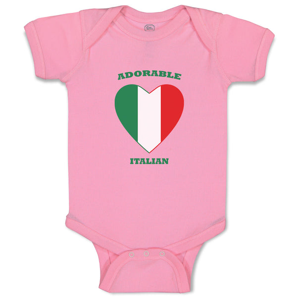 Baby Clothes Adorable Italian Heart Countries Baby Bodysuits Boy & Girl Cotton