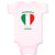 Baby Clothes Adorable Italian Heart Countries Baby Bodysuits Boy & Girl Cotton