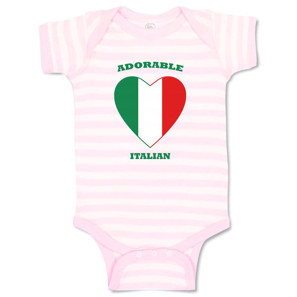 Baby Clothes Adorable Italian Heart Countries Baby Bodysuits Boy & Girl Cotton