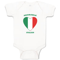 Baby Clothes Adorable Italian Heart Countries Baby Bodysuits Boy & Girl Cotton