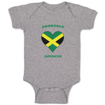 Baby Clothes Adorable Jamaican Heart Countries Baby Bodysuits Boy & Girl Cotton
