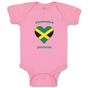 Baby Clothes Adorable Jamaican Heart Countries Baby Bodysuits Boy & Girl Cotton
