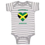 Baby Clothes Adorable Jamaican Heart Countries Baby Bodysuits Boy & Girl Cotton