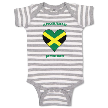 Baby Clothes Adorable Jamaican Heart Countries Baby Bodysuits Boy & Girl Cotton