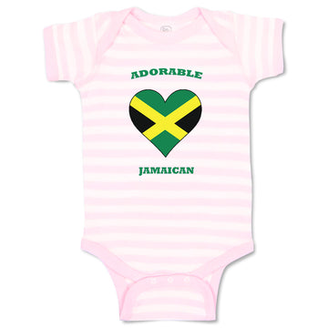 Baby Clothes Adorable Jamaican Heart Countries Baby Bodysuits Boy & Girl Cotton