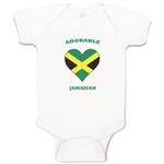 Baby Clothes Adorable Jamaican Heart Countries Baby Bodysuits Boy & Girl Cotton