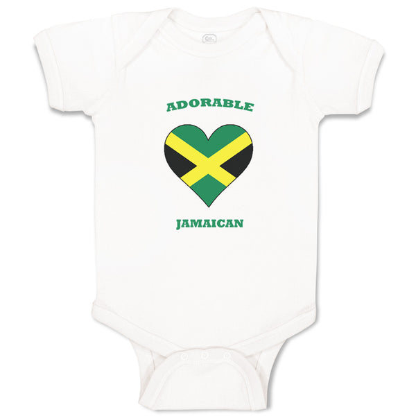 Baby Clothes Adorable Jamaican Heart Countries Baby Bodysuits Boy & Girl Cotton