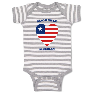 Baby Clothes Adorable Liberian Heart Countries Baby Bodysuits Boy & Girl Cotton