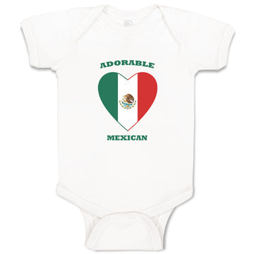 Baby Clothes Adorable Mexican Heart Countries Baby Bodysuits Boy & Girl Cotton