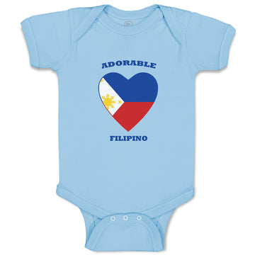 Baby Clothes Adorable Filipino Heart Countries Baby Bodysuits Boy & Girl Cotton