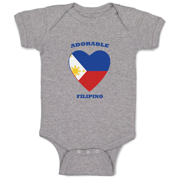 Baby Clothes Adorable Filipino Heart Countries Baby Bodysuits Boy & Girl Cotton