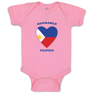 Baby Clothes Adorable Filipino Heart Countries Baby Bodysuits Boy & Girl Cotton