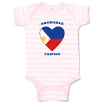 Baby Clothes Adorable Filipino Heart Countries Baby Bodysuits Boy & Girl Cotton