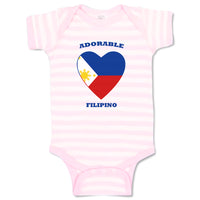Baby Clothes Adorable Filipino Heart Countries Baby Bodysuits Boy & Girl Cotton
