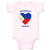 Baby Clothes Adorable Filipino Heart Countries Baby Bodysuits Boy & Girl Cotton