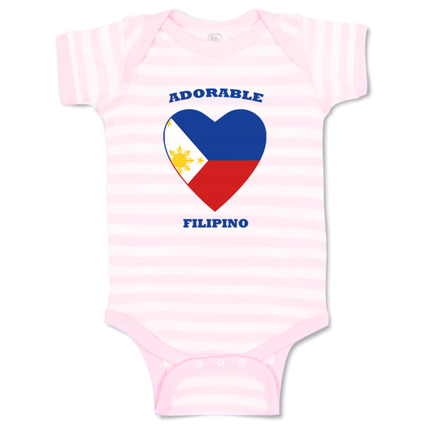 Baby Clothes Adorable Filipino Heart Countries Baby Bodysuits Boy & Girl Cotton