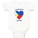 Baby Clothes Adorable Filipino Heart Countries Baby Bodysuits Boy & Girl Cotton