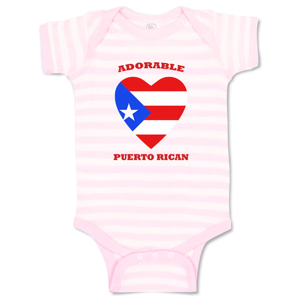 Baby Clothes Adorable Puerto Rican Heart Countries Baby Bodysuits Cotton
