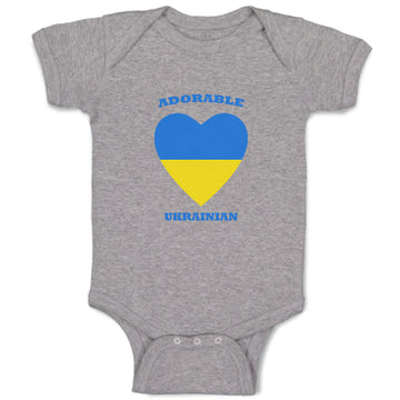 Baby Clothes Adorable Ukrainian Heart Countries Baby Bodysuits Boy & Girl Cotton