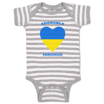 Baby Clothes Adorable Ukrainian Heart Countries Baby Bodysuits Boy & Girl Cotton