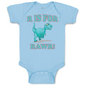 Baby Clothes Dinosaur T-Rex R Is for Rawr! Dino Baby Bodysuits Boy & Girl Cotton