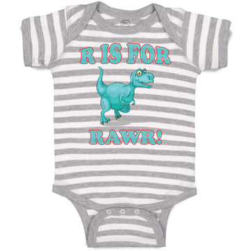 Baby Clothes Dinosaur T-Rex R Is for Rawr! Dino Baby Bodysuits Boy & Girl Cotton