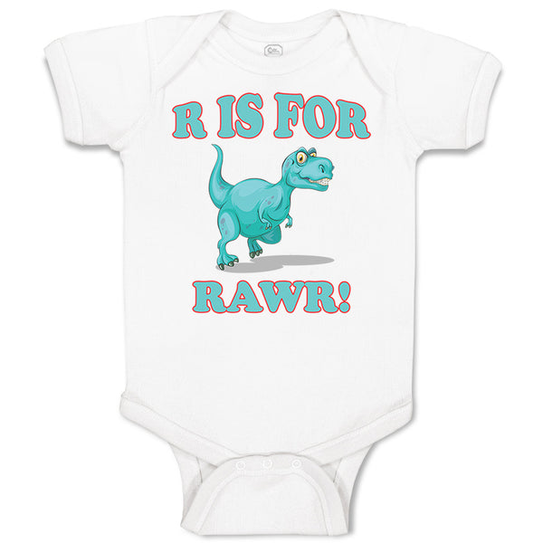 Baby Clothes Dinosaur T-Rex R Is for Rawr! Dino Baby Bodysuits Boy & Girl Cotton