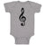 Baby Clothes Musical Clef and Treble Note Symbol Baby Bodysuits Cotton