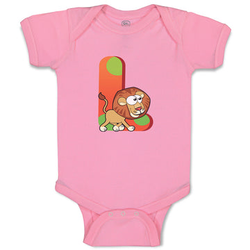 Baby Clothes L Lion Monogram Initial Baby Bodysuits Boy & Girl Cotton