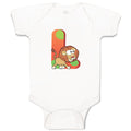 Baby Clothes L Lion Monogram Initial Baby Bodysuits Boy & Girl Cotton